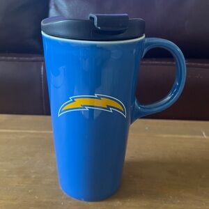 Los Angeles Chargers ceramic travel mug. New and unused. 18oz.